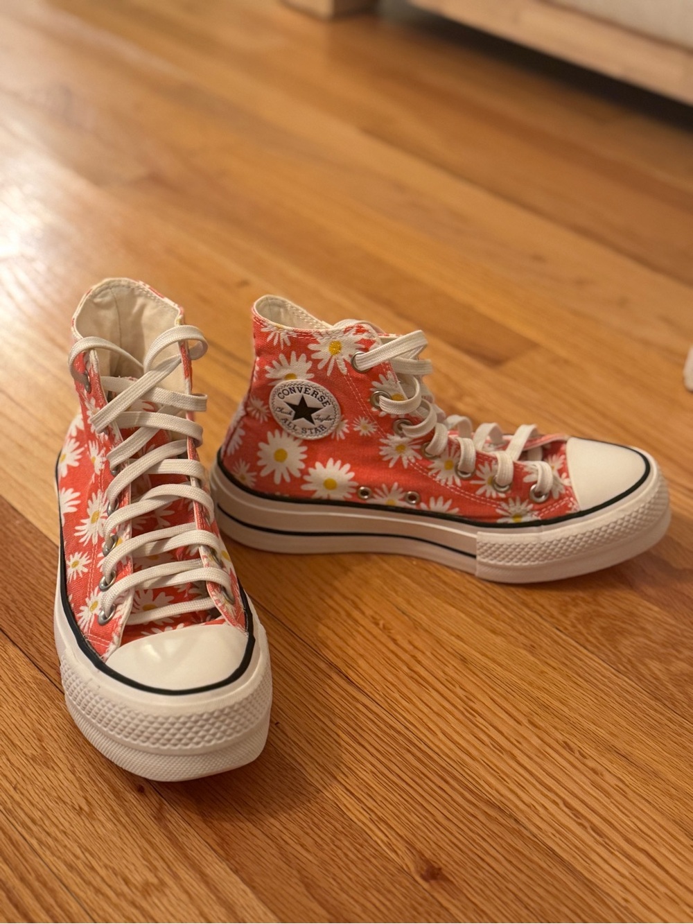 Converse Coral Daisy High-Top Sneakers